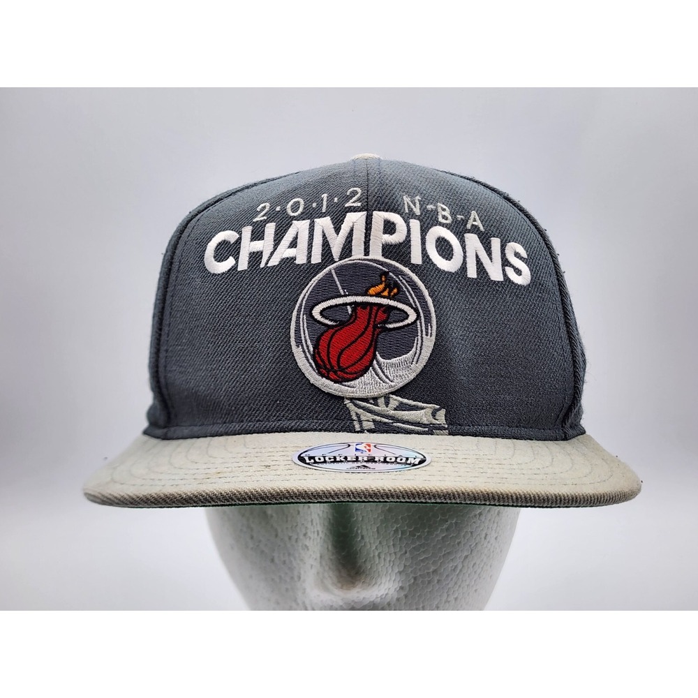 Miami Heat Hat 2012 NBA Champion Adidas Cap Adjustable Snapback Gray